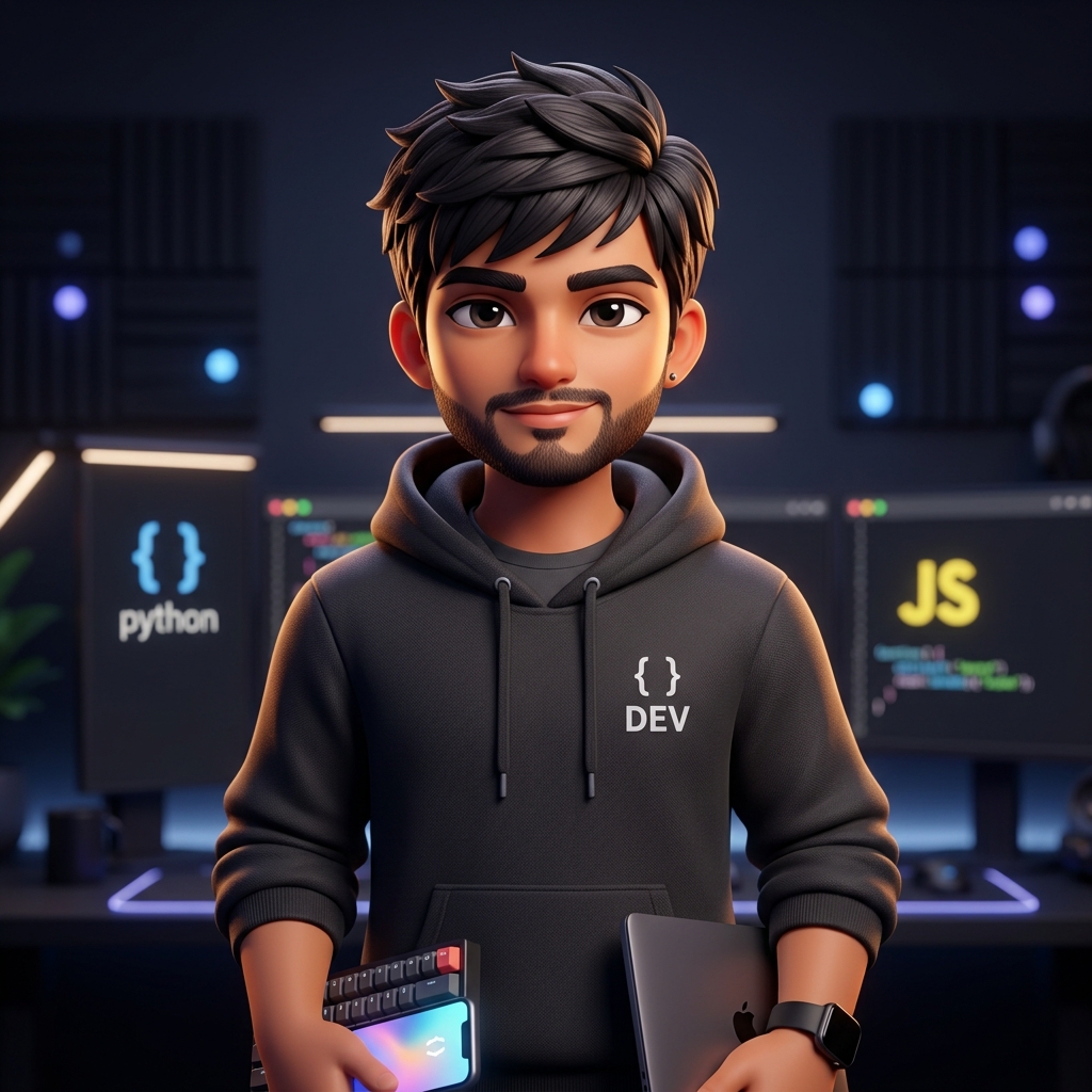 Illustrated portrait of Abhishek Karthik J